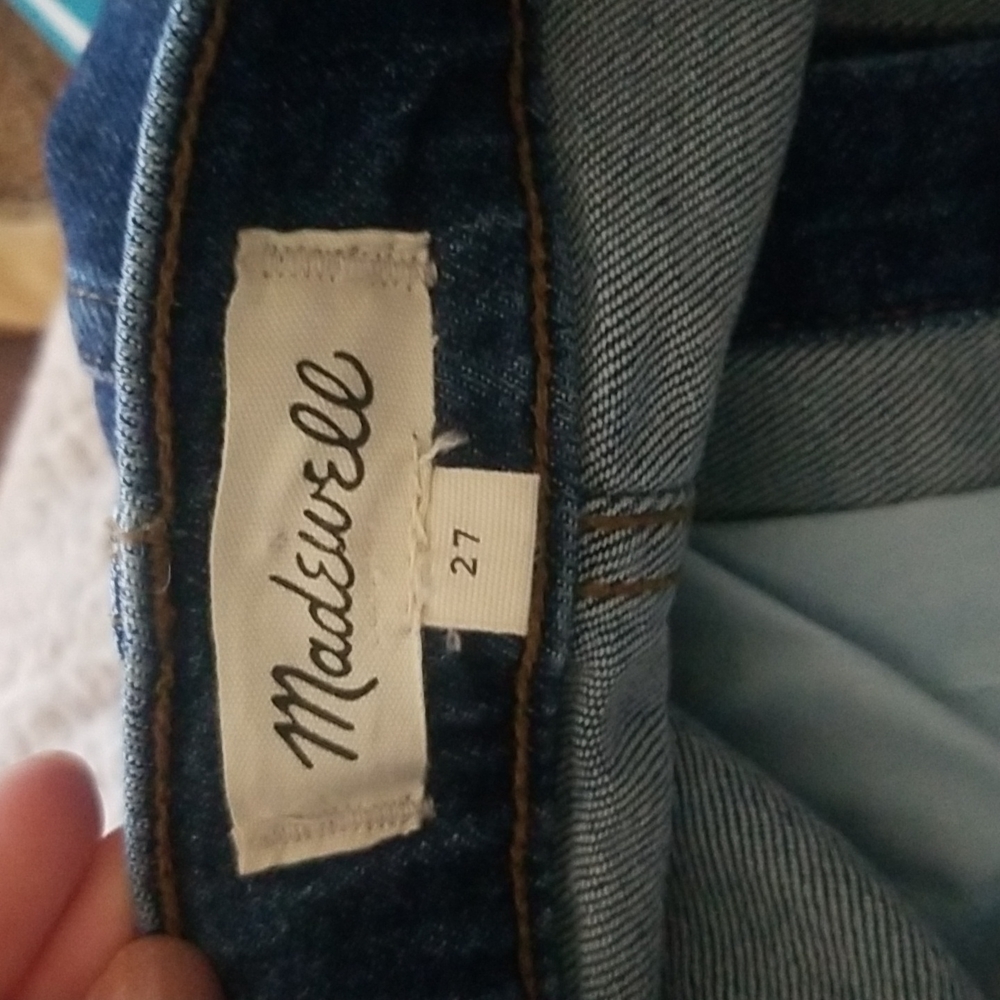 Madewell Denim Straight Button Front Mini sz 27 - Picture 3 of 4